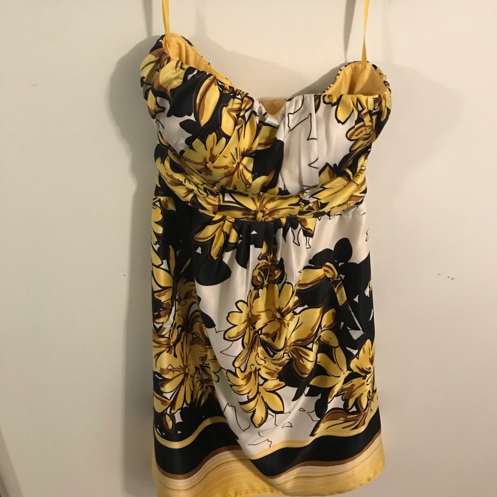 BCBG Strapless Floral Dress